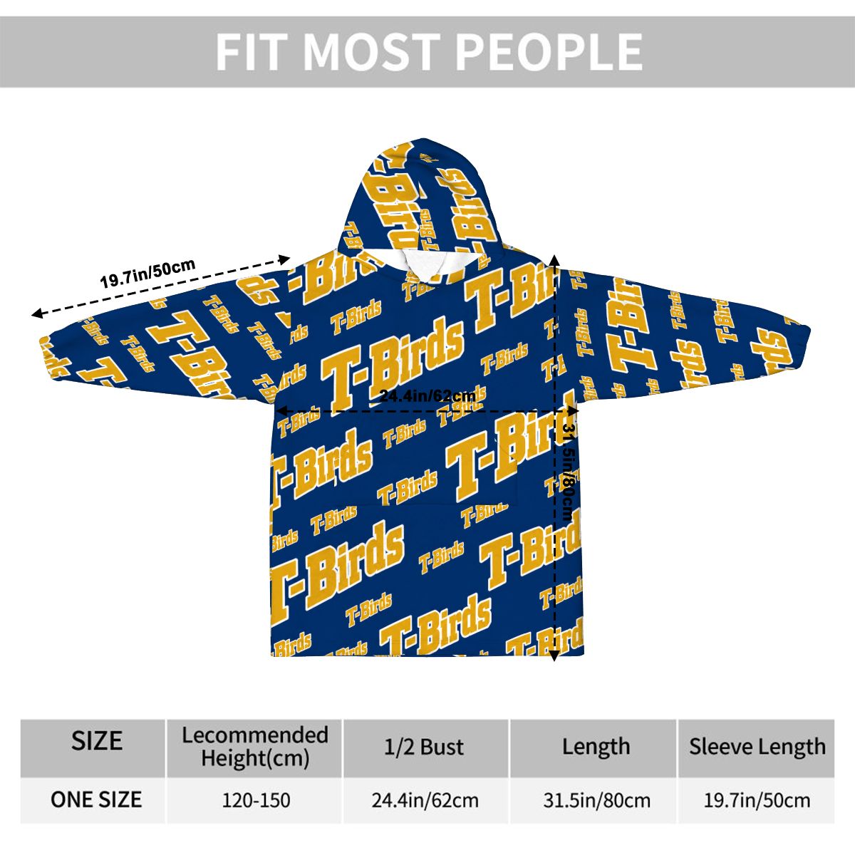 Blanket Hoodie for Kids TBirds