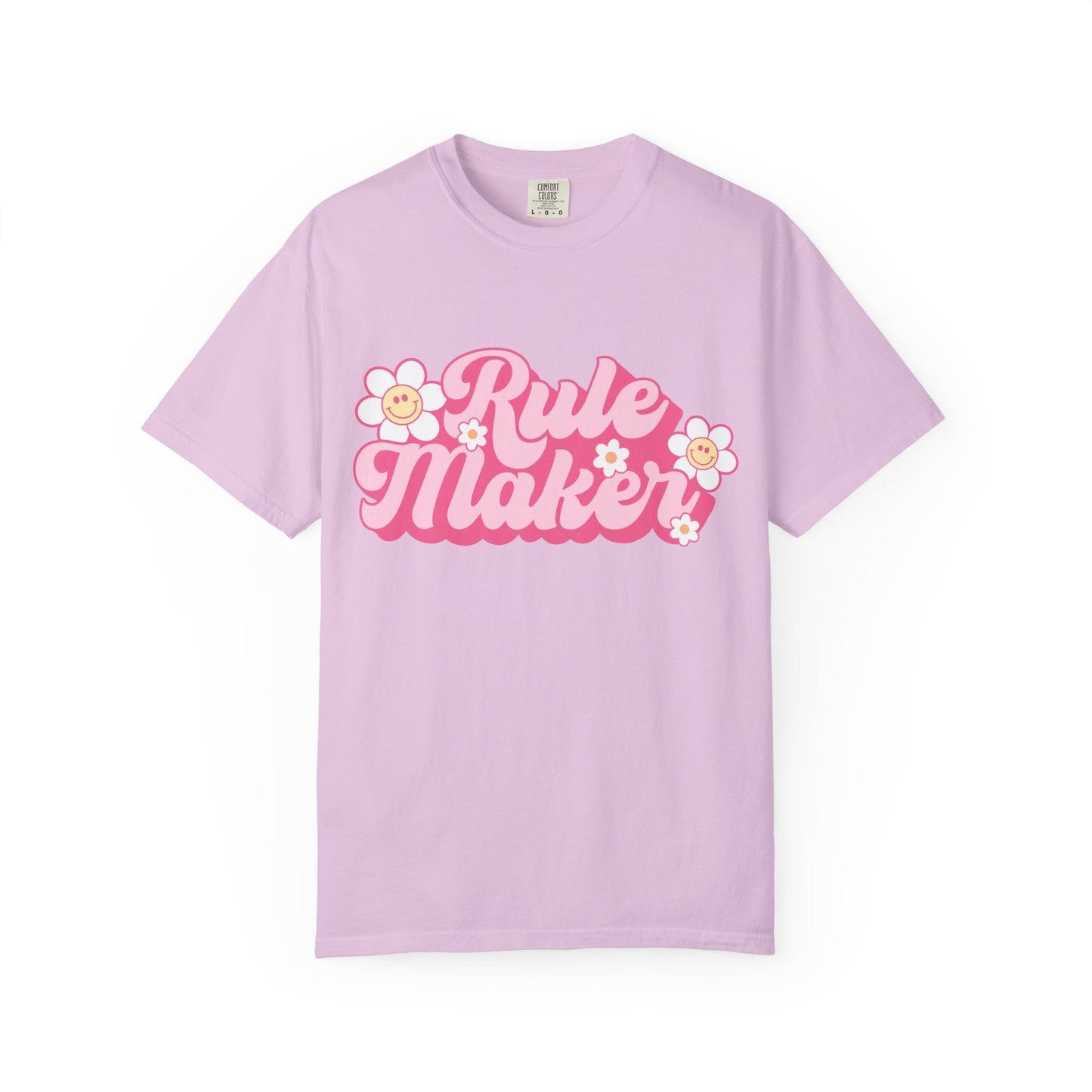 Rule Maker T-Shirt — Retro Floral Pink Graphic Tee