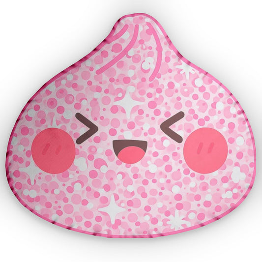 Kawaii Pink Sparkle Face Custom Shaped Pillow