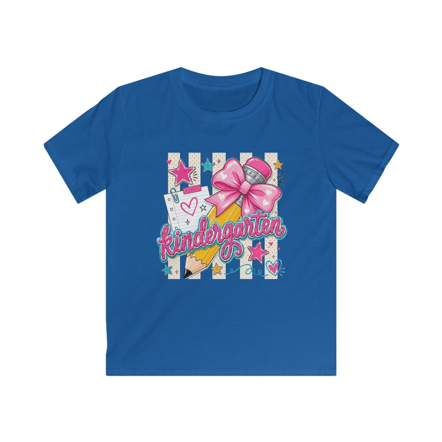 Kindergarten Kids T-Shirt — Cute Pink Bow Back-to-School Tee