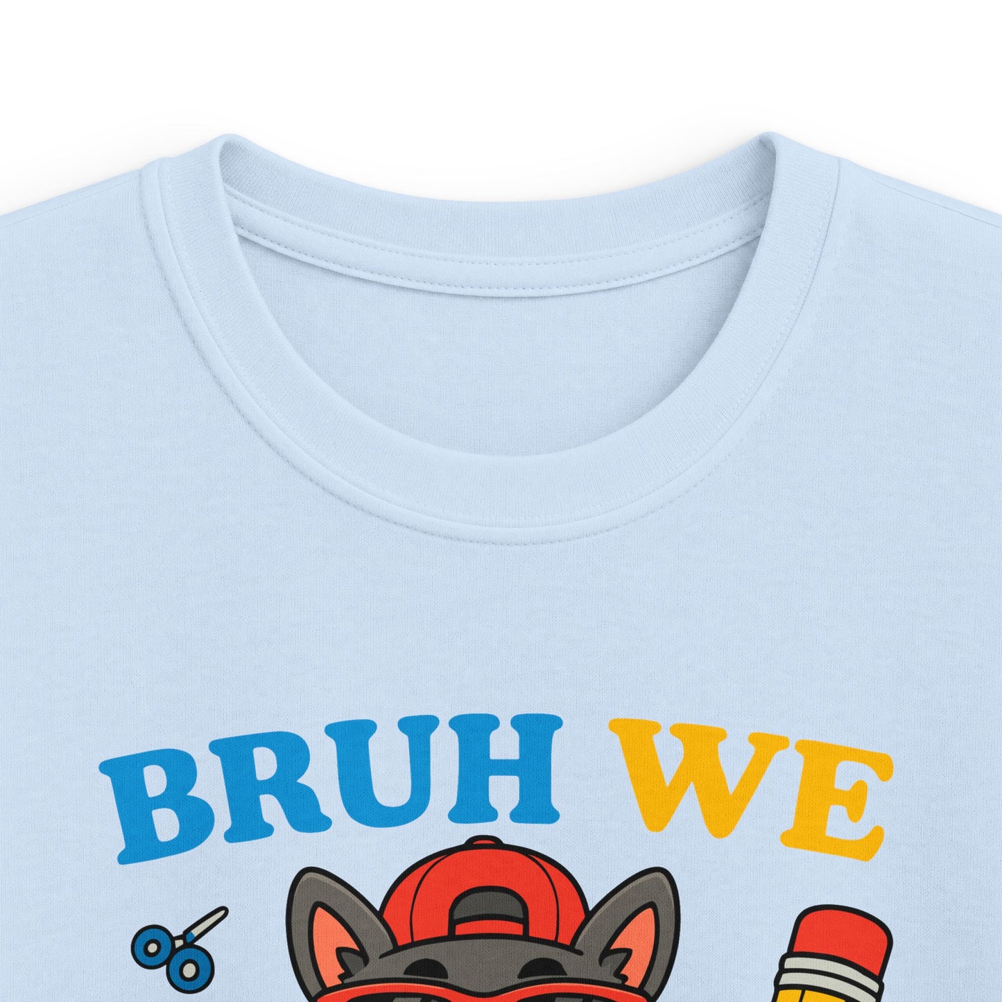 Kids T-Shirt — “Bruh We Back” Back-to-School Cat Graphic Tee