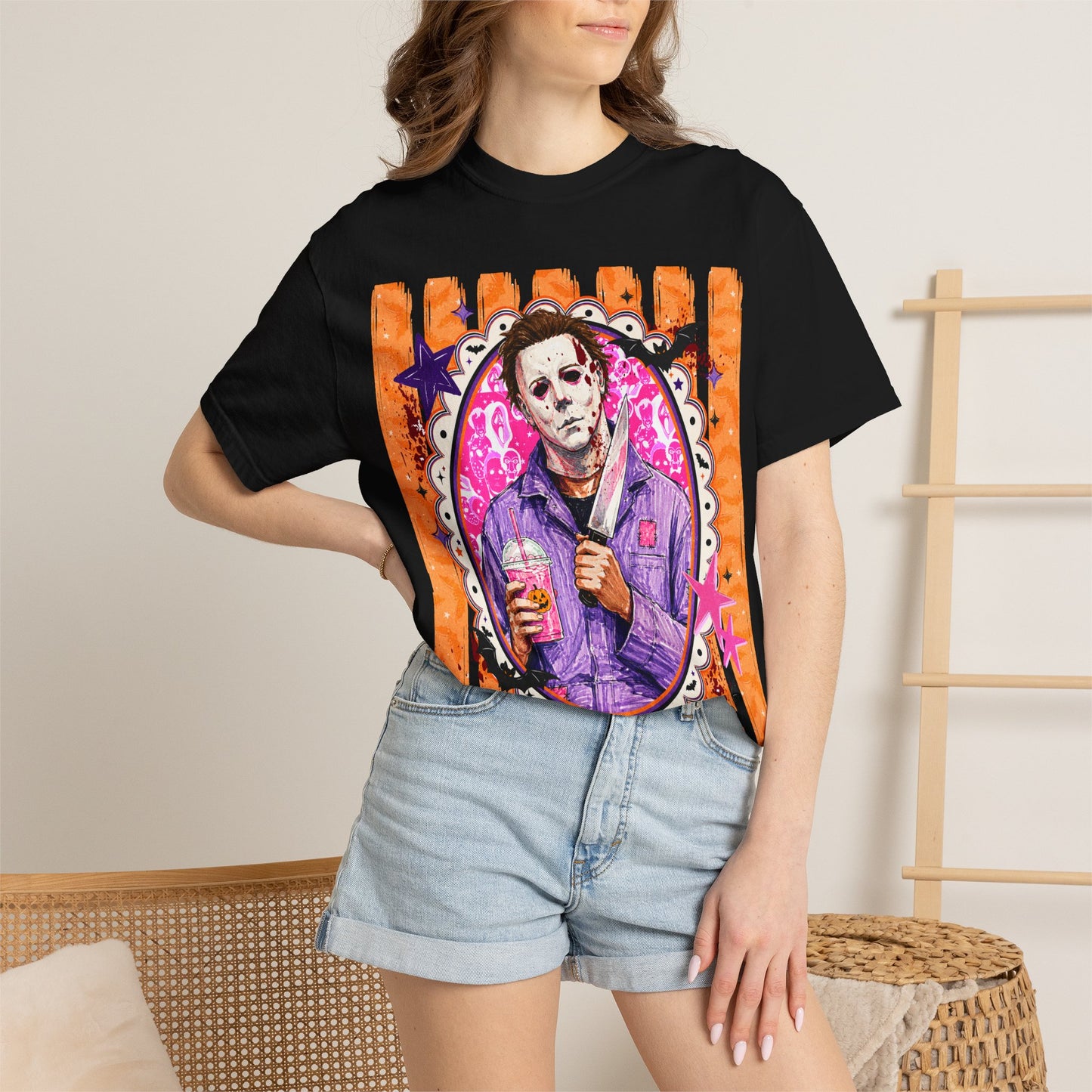 Horror Portrait T-Shirt — Retro Masked Killer Graphic Tee