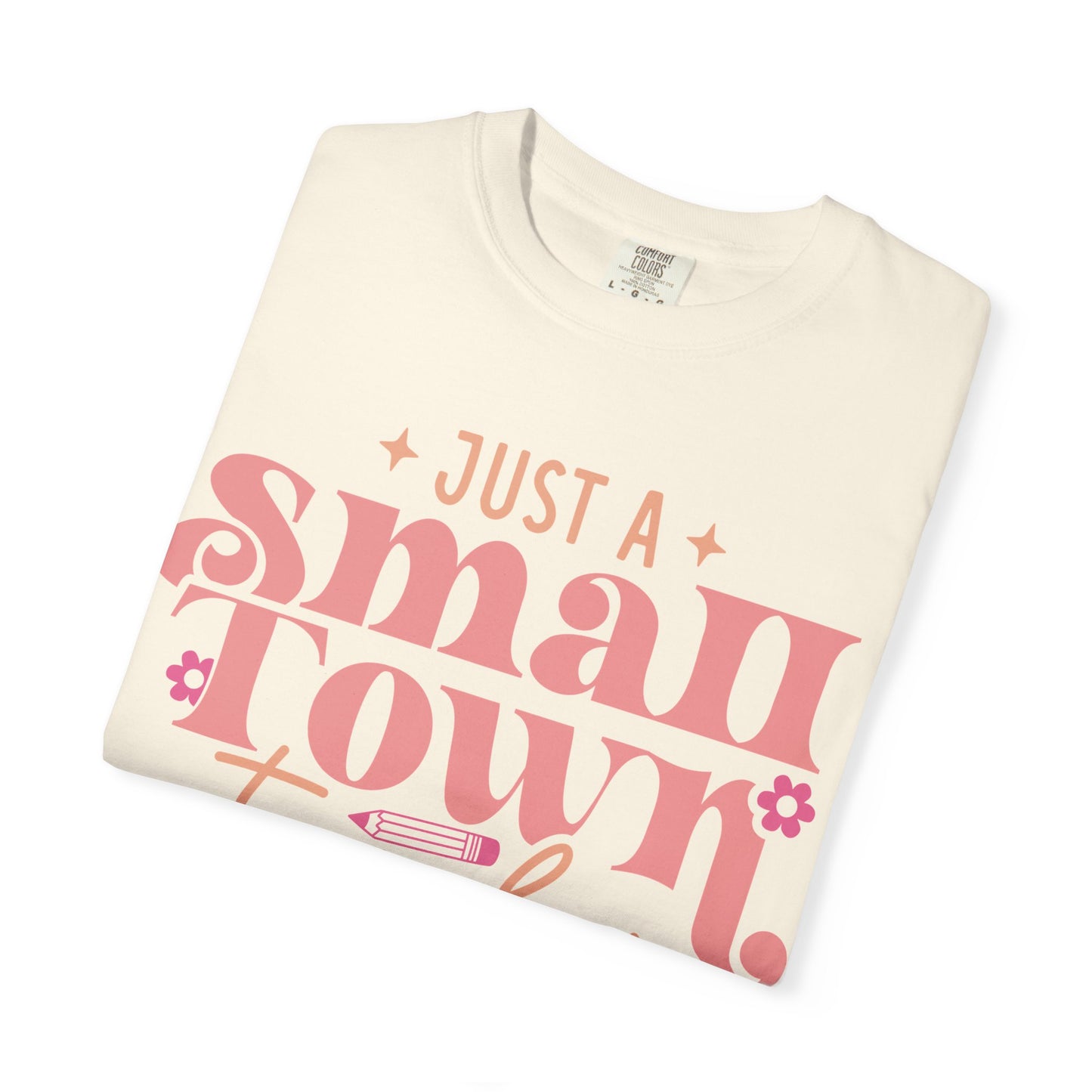 Just a Small Town Teacher T-Shirt — Retro Pink Teacher Gift