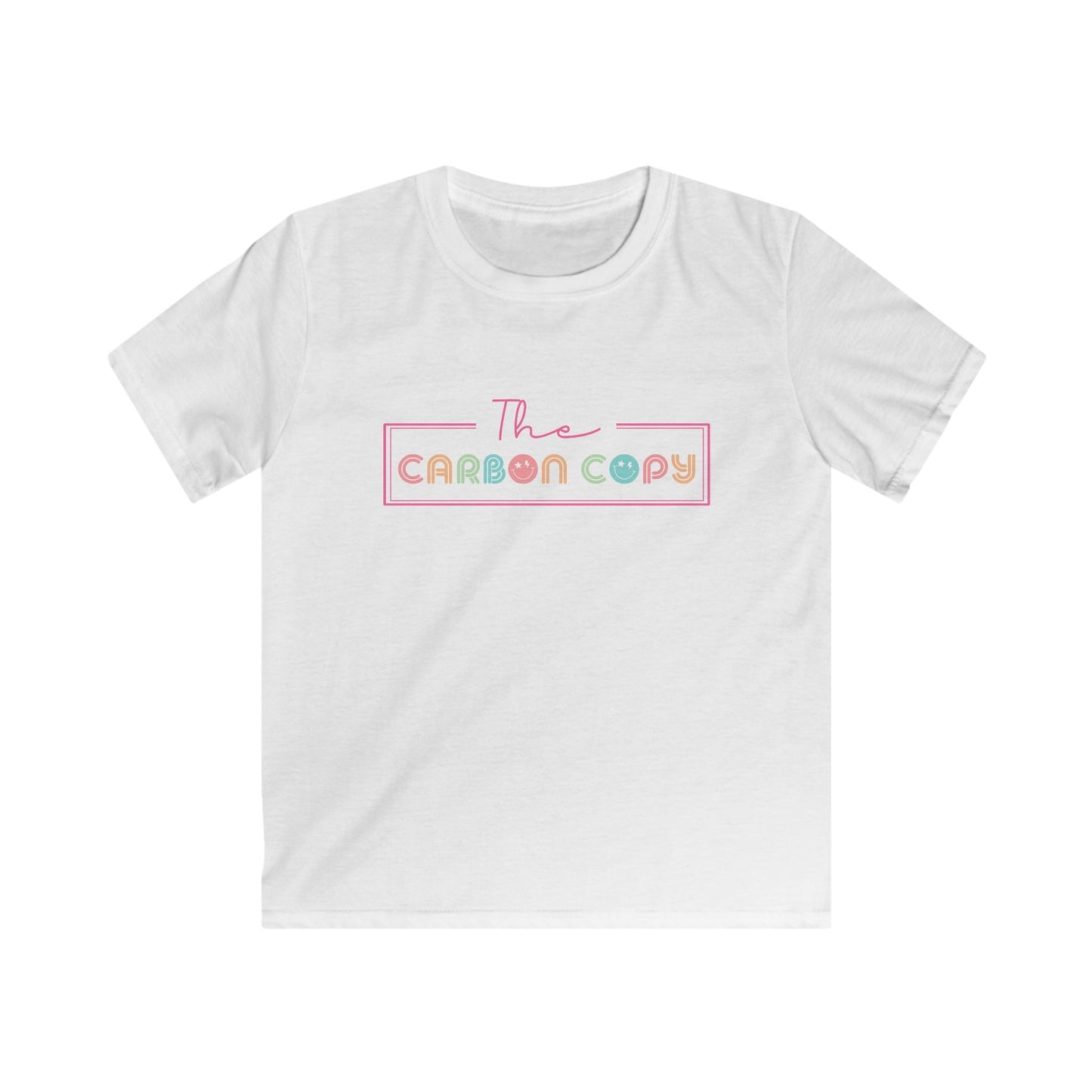 Kids Tee — "The Carbon Copy" Pastel Retro Logo