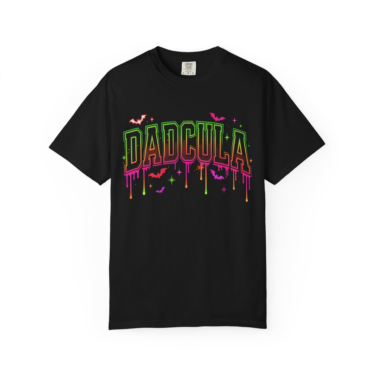 Dadcula Halloween T-Shirt — Neon Drip Vampire Dad Tee