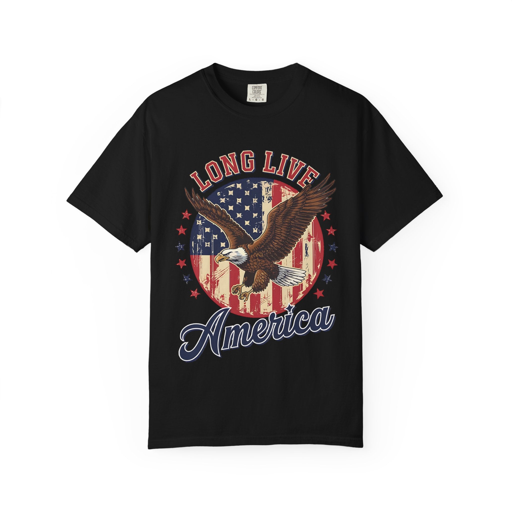 Long Live America T-Shirt — Vintage Bald Eagle Flag Graphic