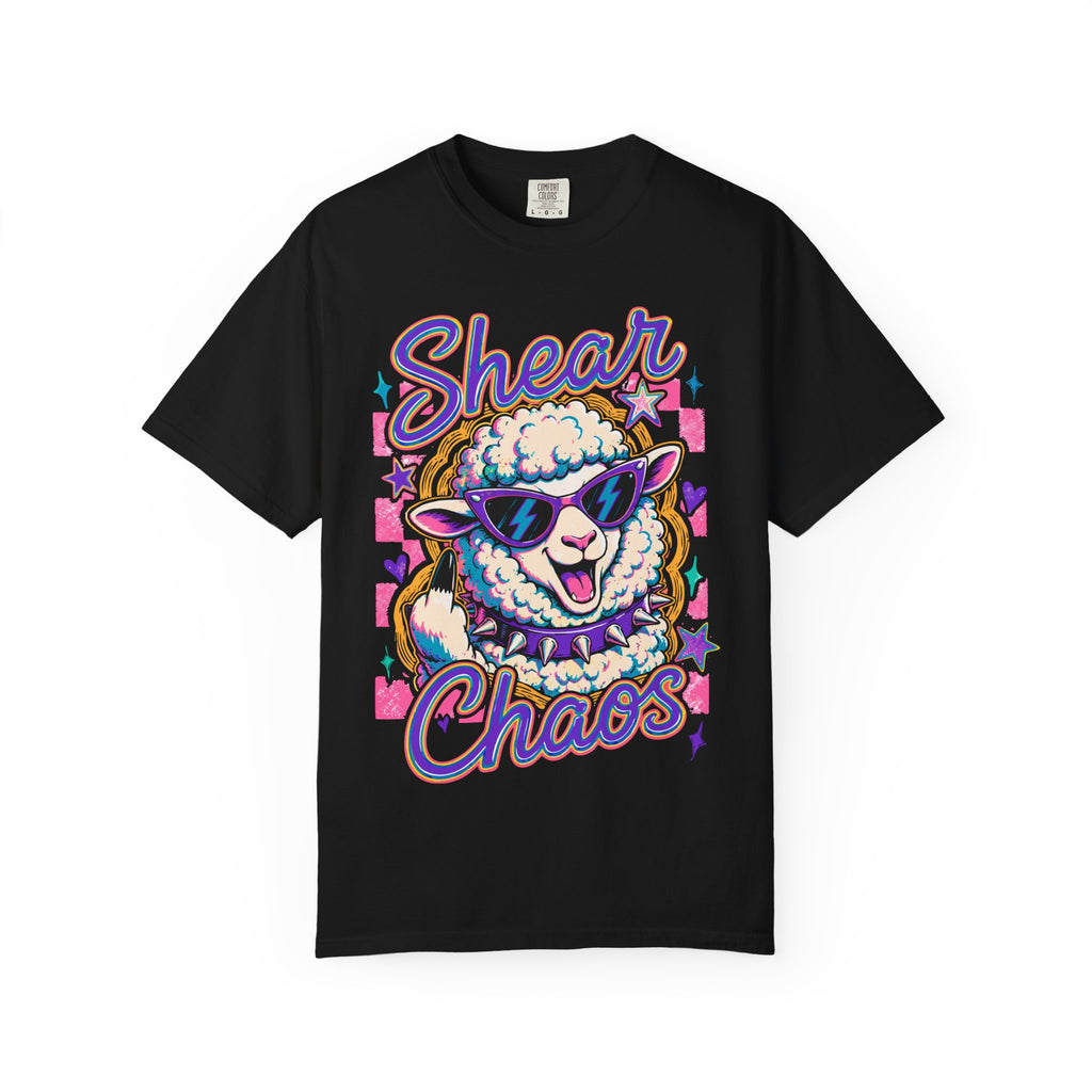 Shear Chaos Sheep Graphic T-Shirt — Cute Sunglasses Lamb Tee