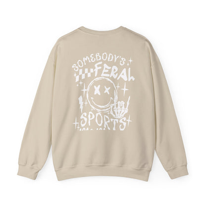 Somebody's Feral Sports Mom Crewneck Sweatshirt