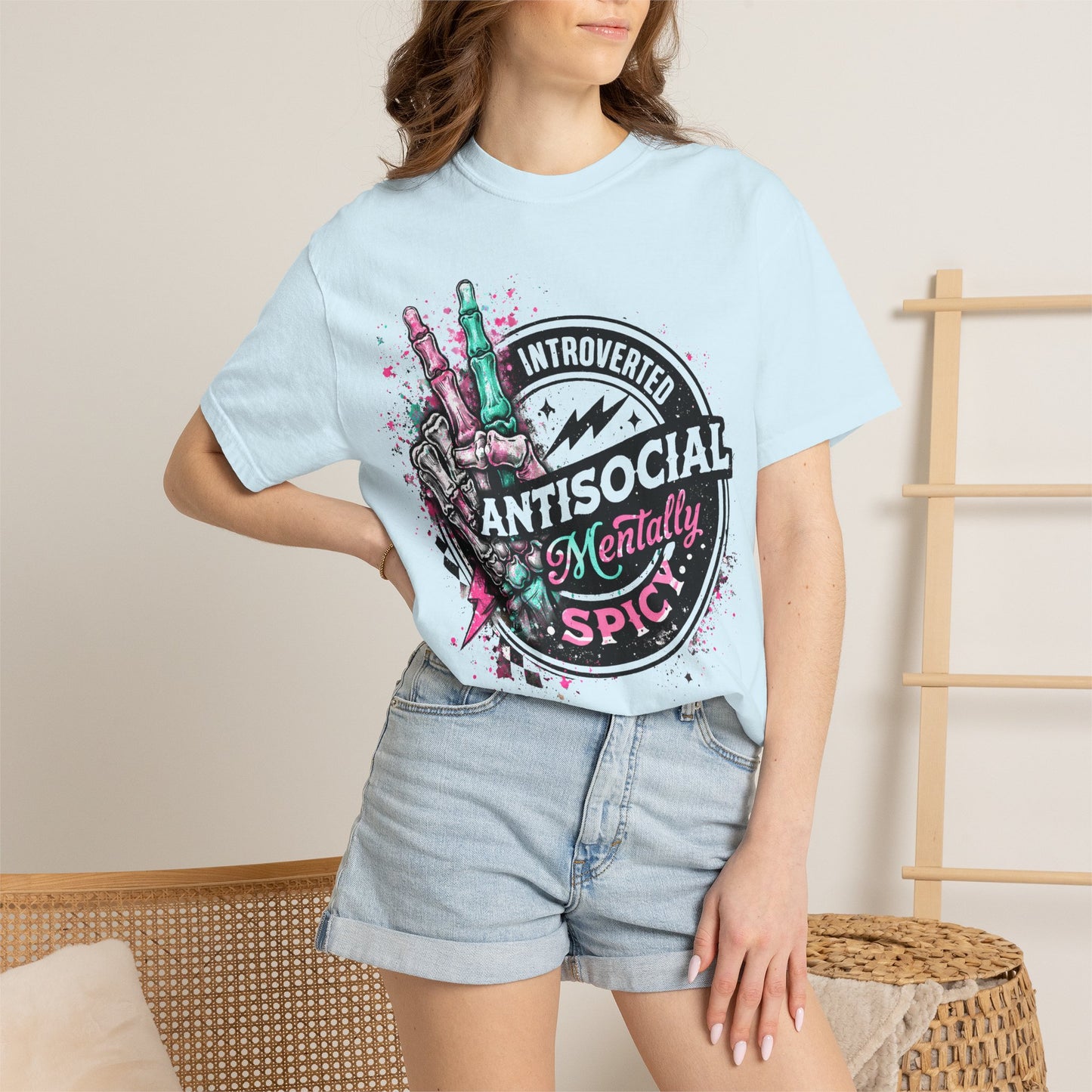 Antisocial & Mentally Spicy T‑Shirt — Introverted, Edgy Graphic Tee