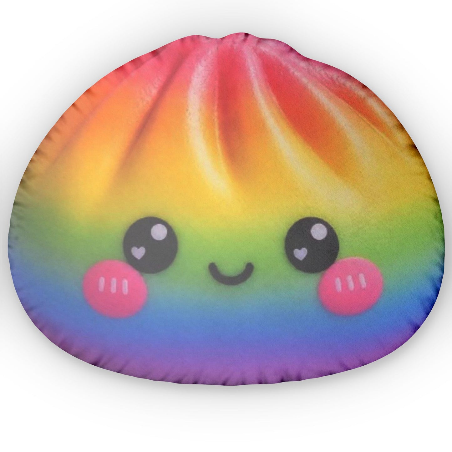 Rainbow Kawaii Shell Pillow — Cute Plush Decorative Cushion
