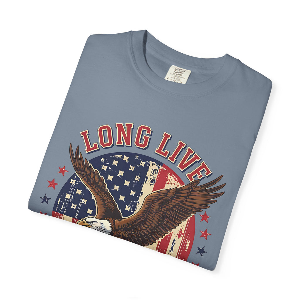 Long Live America T-Shirt — Vintage Bald Eagle Flag Graphic