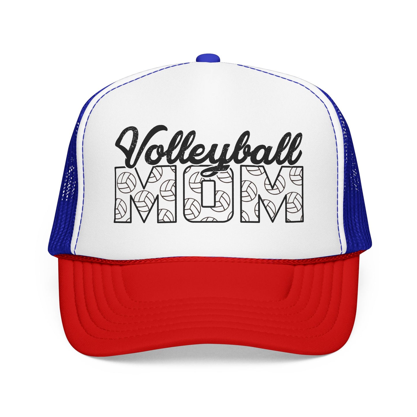 Volleyball Mom Trucker Hat – Foam Mesh Cap with Volleyball Pattern