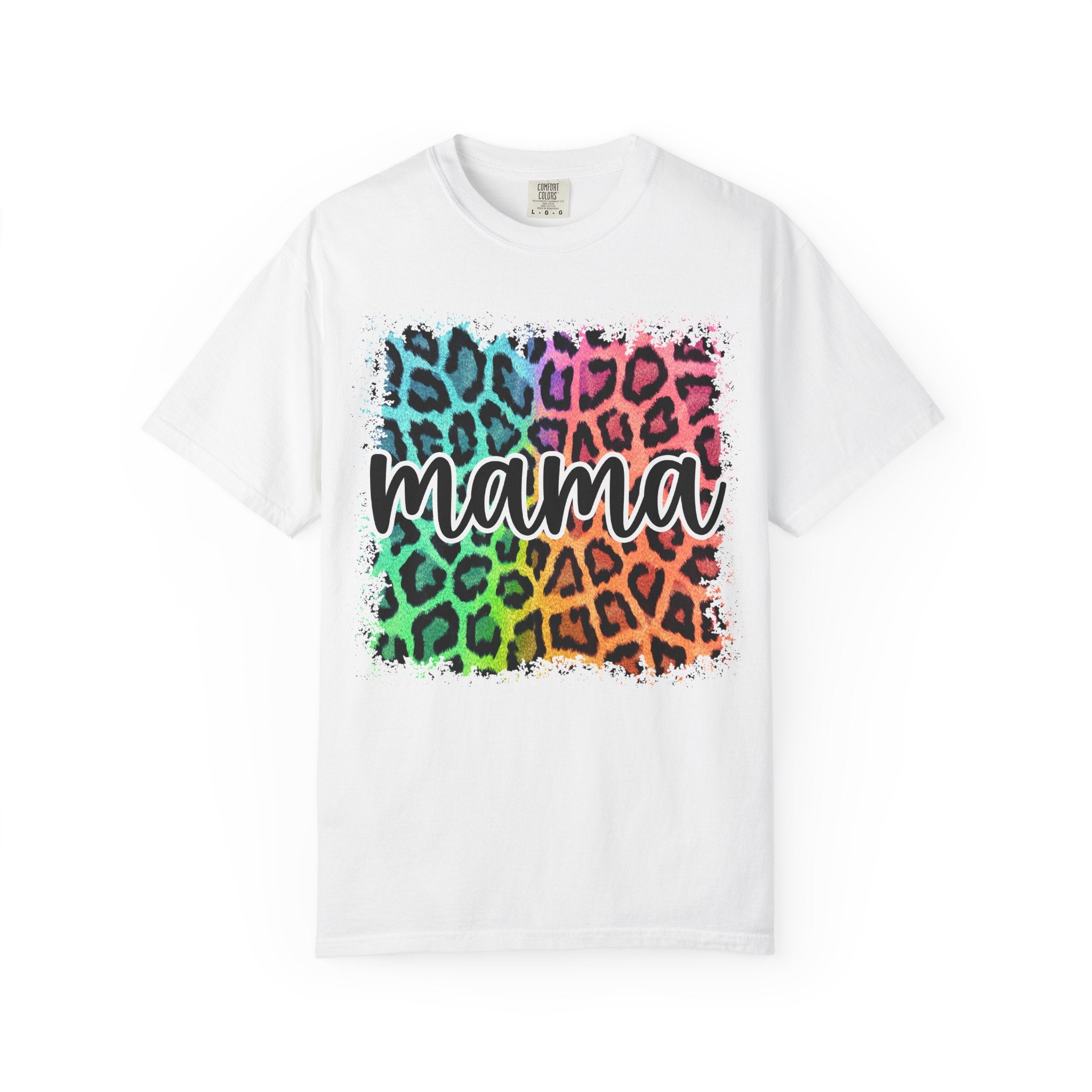 Mama Rainbow Leopard Graphic Tee