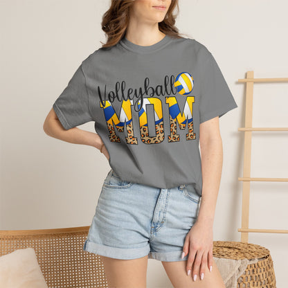 Volleyball Mom T-Shirt Leopard Print & Ball Graphic