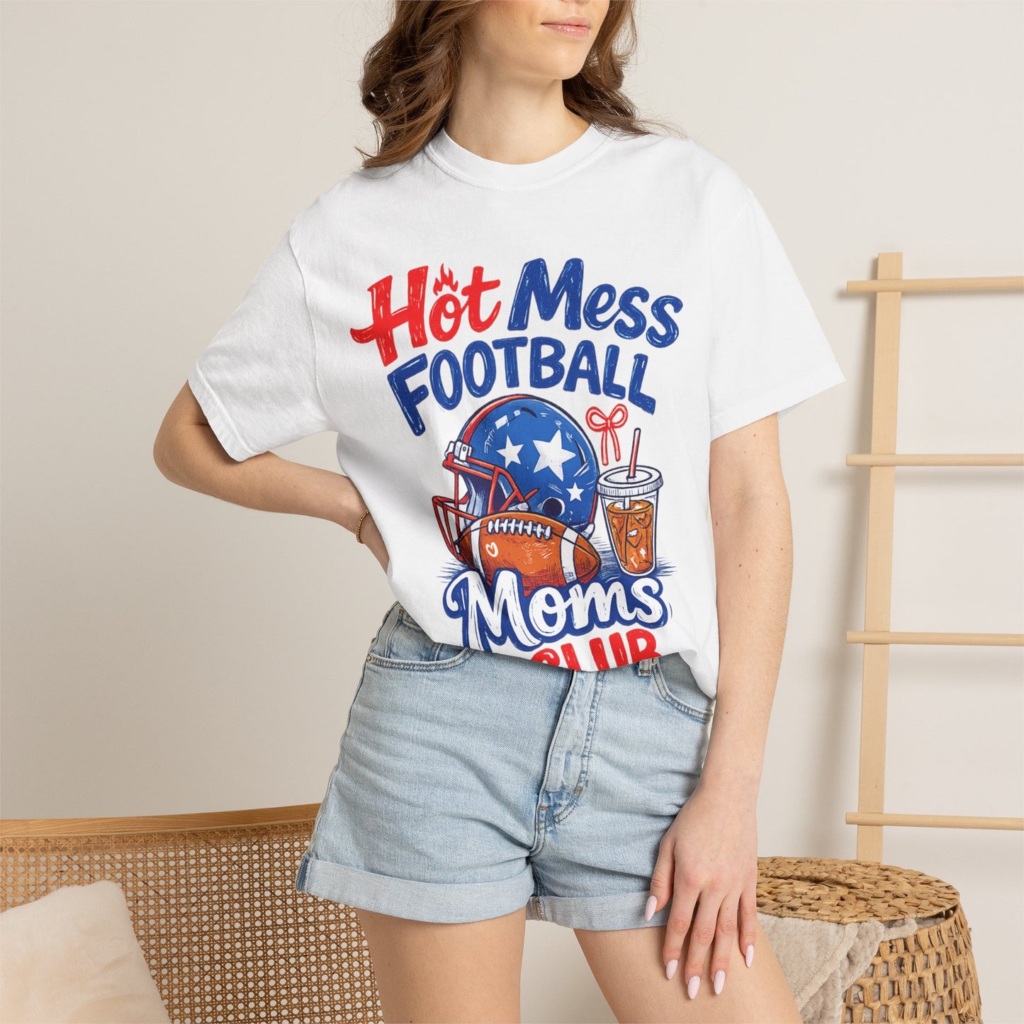 Hot Mess Football Moms Club T-Shirt