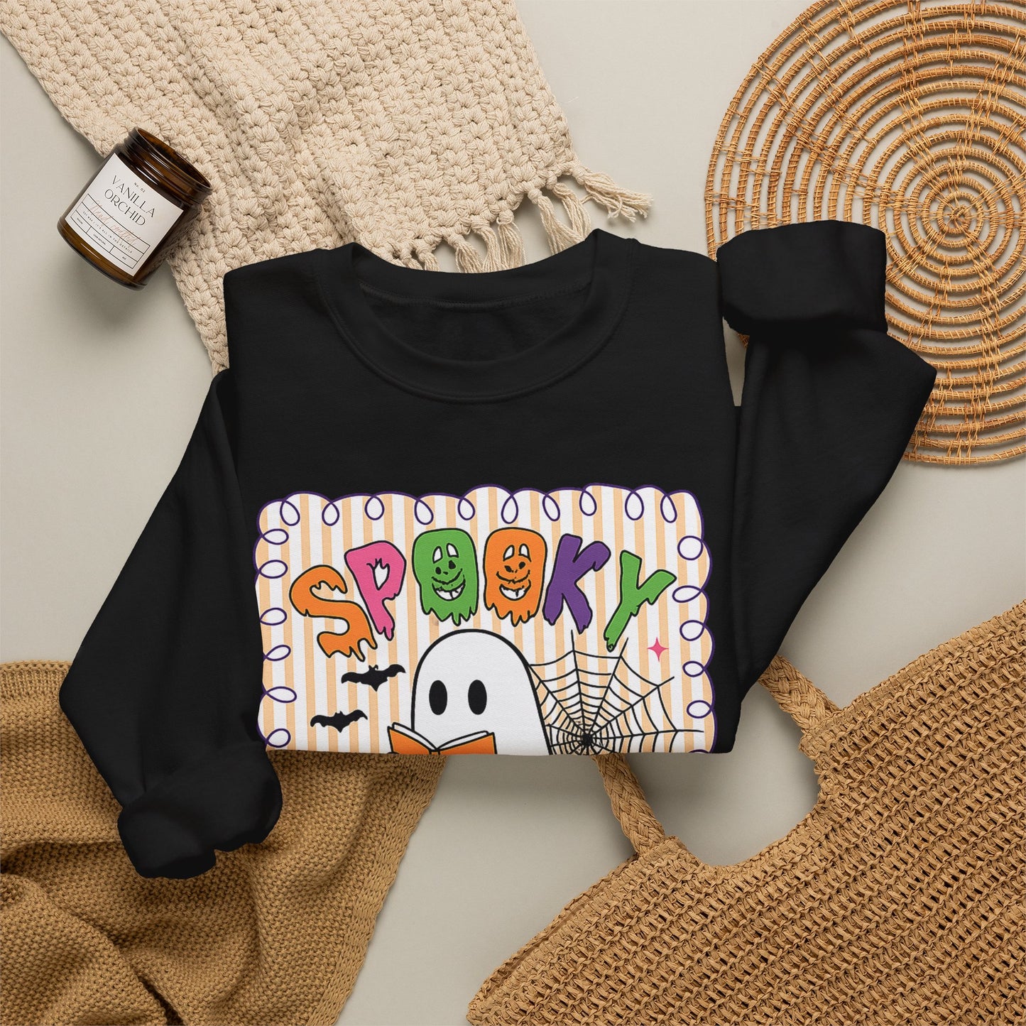 Spooky Teacher Sweatshirt — Cute Ghost Halloween Crewneck for Educators
