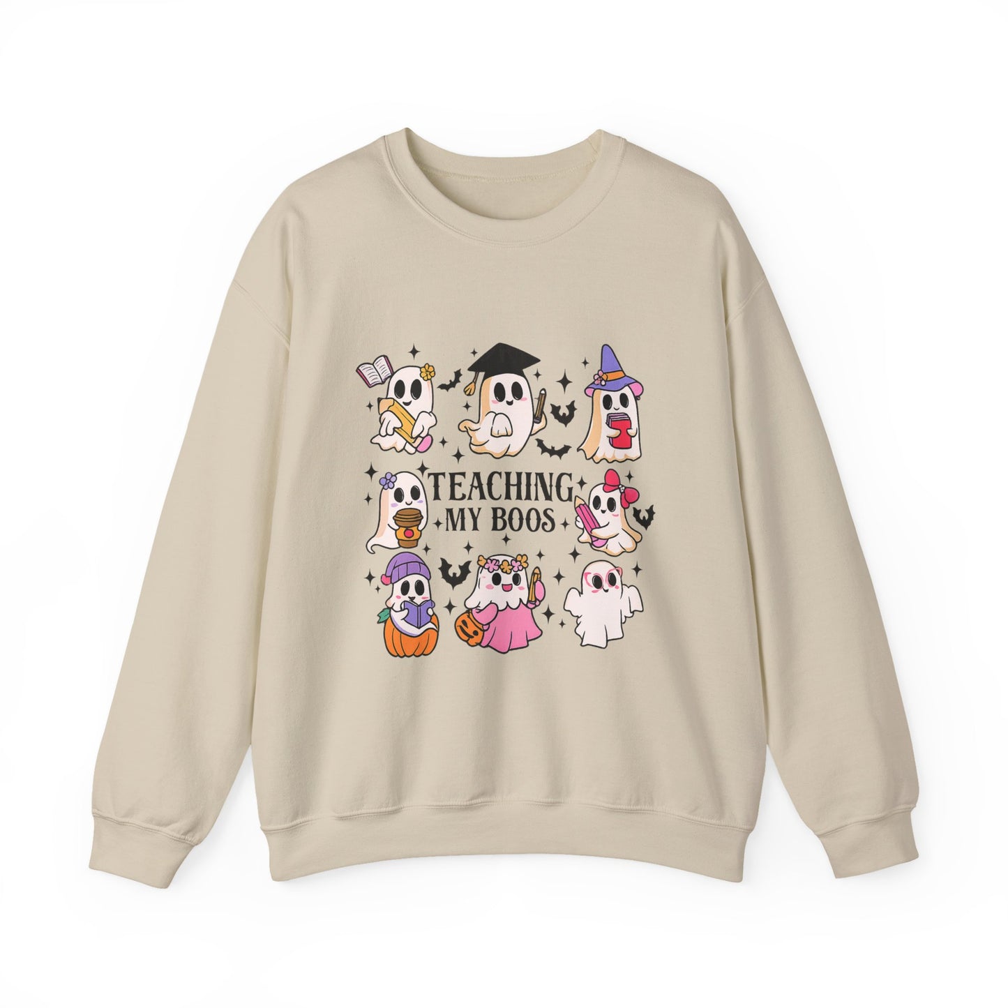 Teacher Halloween Sweatshirt - "Teaching My Boos" Cute Ghosts Crewneck