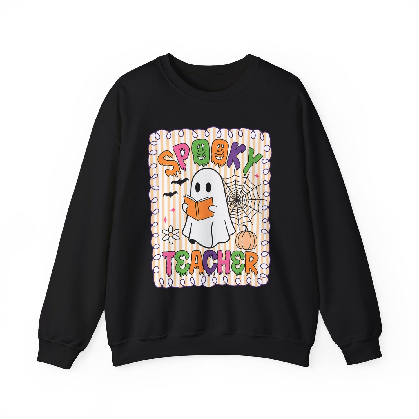 Spooky Teacher Sweatshirt — Cute Ghost Halloween Crewneck for Educators