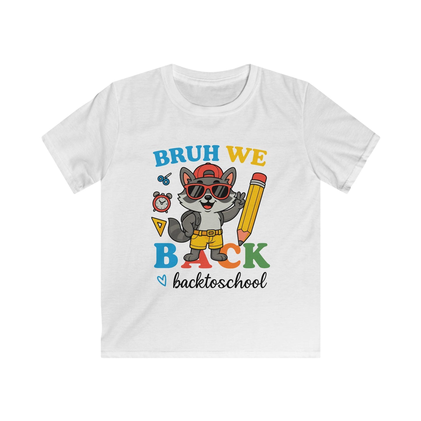 Kids T-Shirt — “Bruh We Back” Back-to-School Cat Graphic Tee