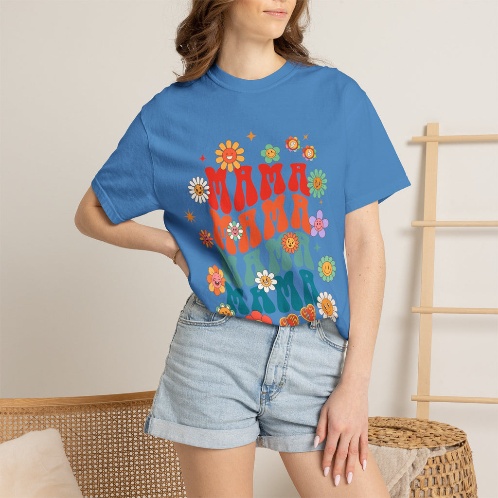 Mama Vibes Floral Retro T-Shirt — Vintage 70s Style Mother’s Day Tee