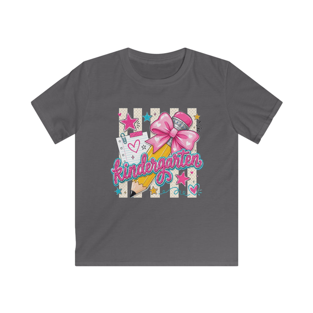 Kindergarten Kids T-Shirt — Cute Pink Bow Back-to-School Tee