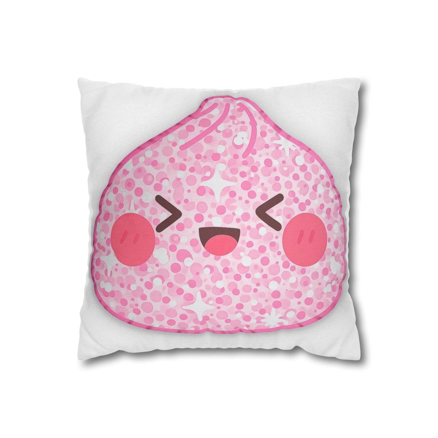 Kawaii Pink Dumpling Pillowcase – Cute Kawaii Food Decorative Throw Pillow