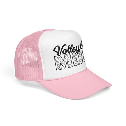 Volleyball Mom Trucker Hat – Foam Mesh Cap with Volleyball Pattern