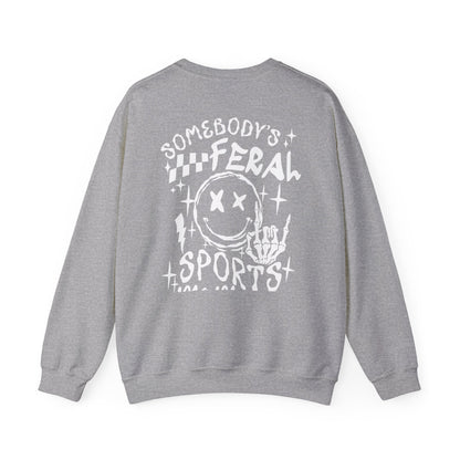Somebody's Feral Sports Mom Crewneck Sweatshirt