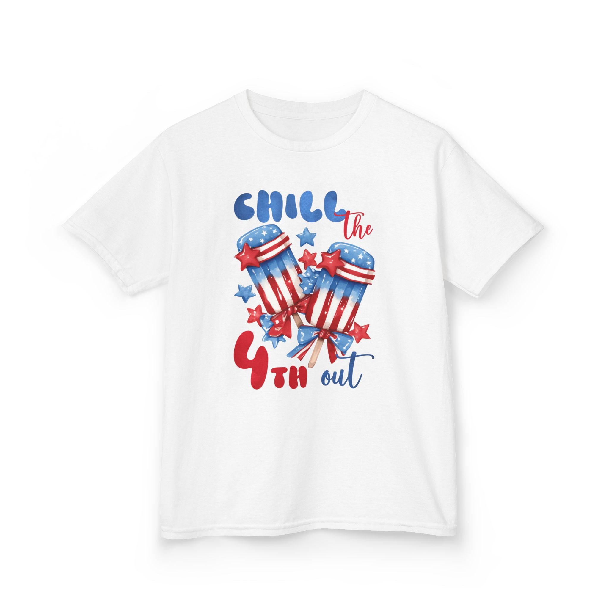 Kids Tee — "Chill the 4th Out" Patriotic Firecracker Fourth of July Shirt