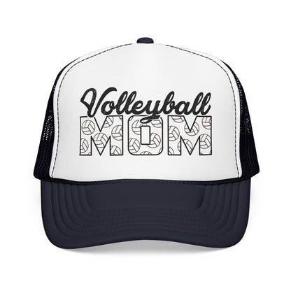 Volleyball Mom Trucker Hat – Foam Mesh Cap with Volleyball Pattern