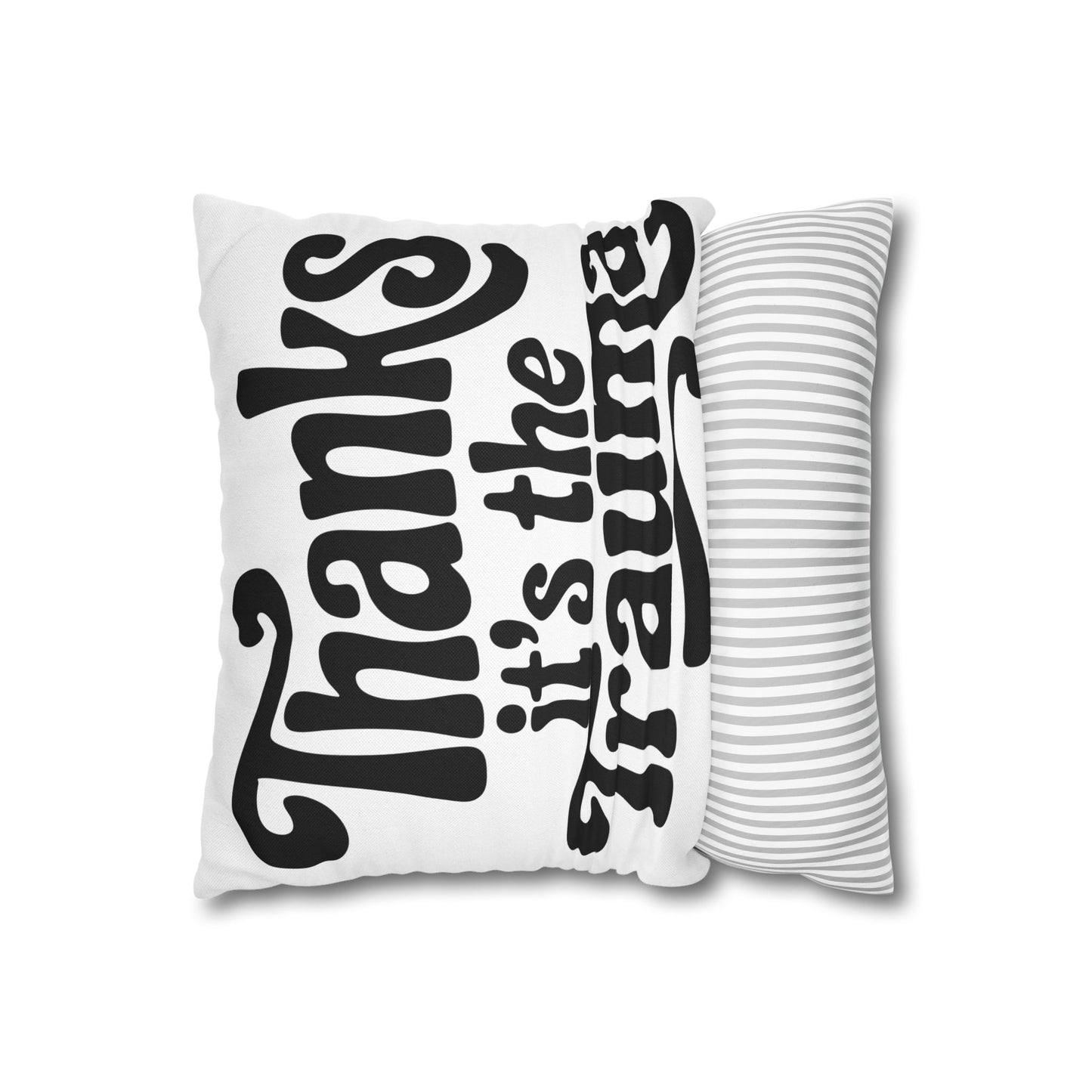 All Sugar No Daddy Pillowcase — Retro Script Decorative Throw Pillow Cover