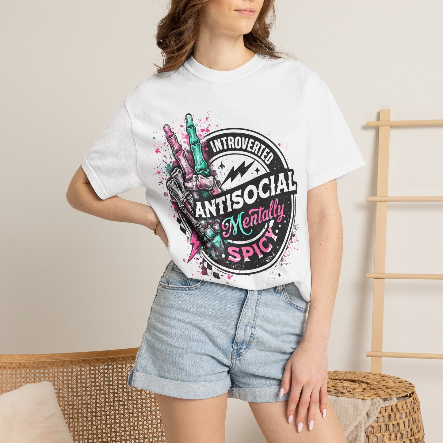 Antisocial & Mentally Spicy T‑Shirt — Introverted, Edgy Graphic Tee