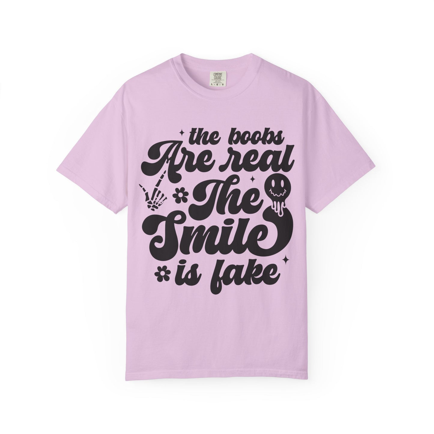 T-Shirt – "The Books Are Real, The Smile Is Fake" Vintage Script Literary Tee