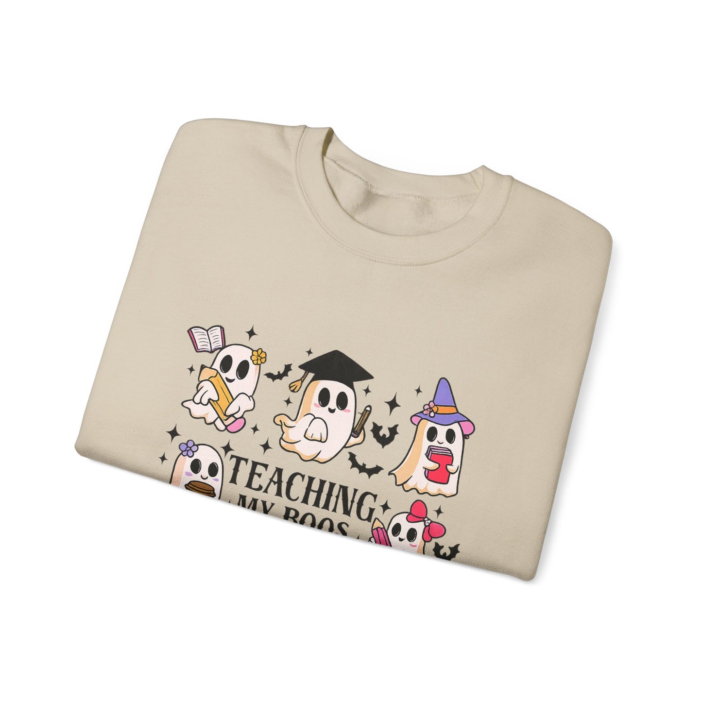 Teacher Halloween Sweatshirt - "Teaching My Boos" Cute Ghosts Crewneck