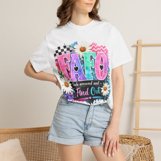 FAFO Graphic T-Shirt — 'F*** Around and Find Out' Floral Streetwear Tee