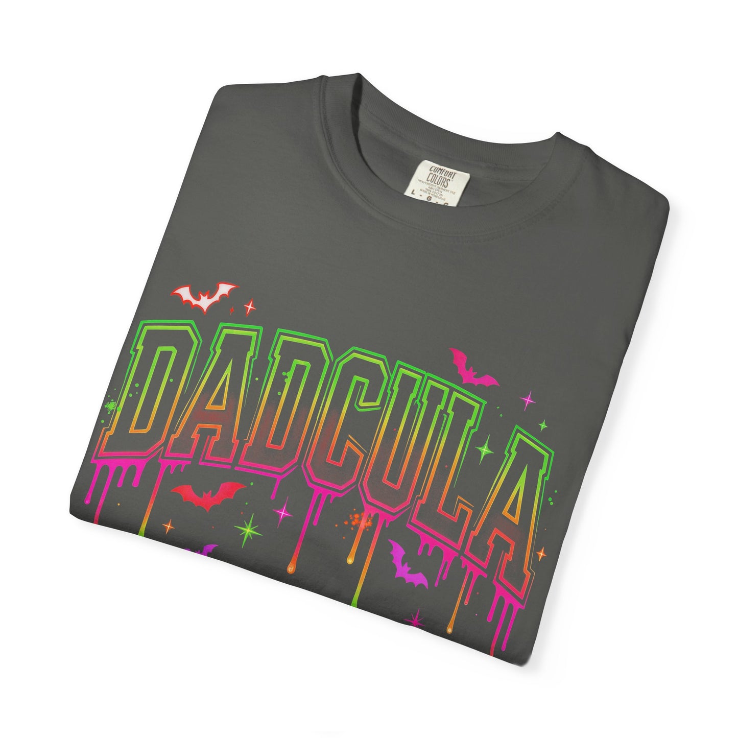 Dadcula Halloween T-Shirt — Neon Drip Vampire Dad Tee