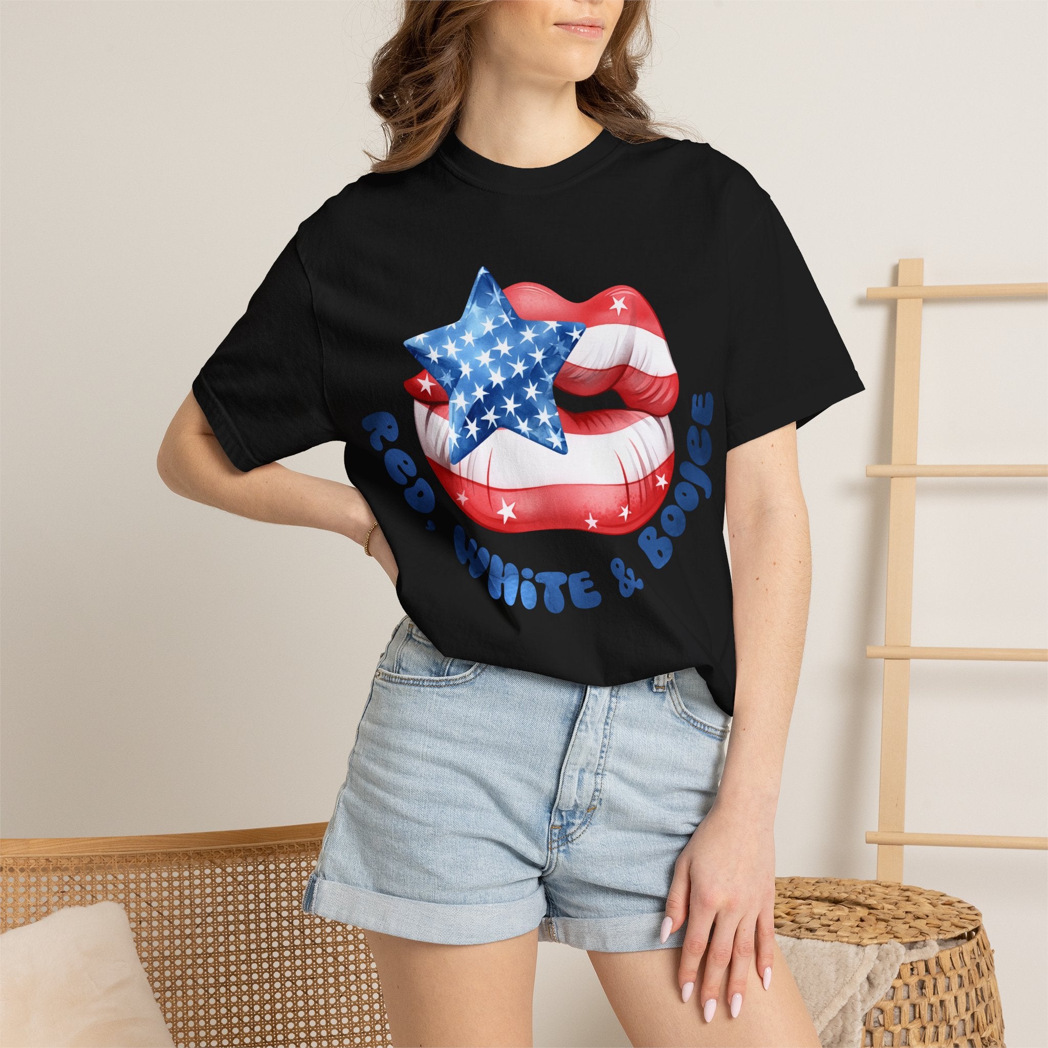 Patriotic "Red, White & Boogie" Graphic T-Shirt