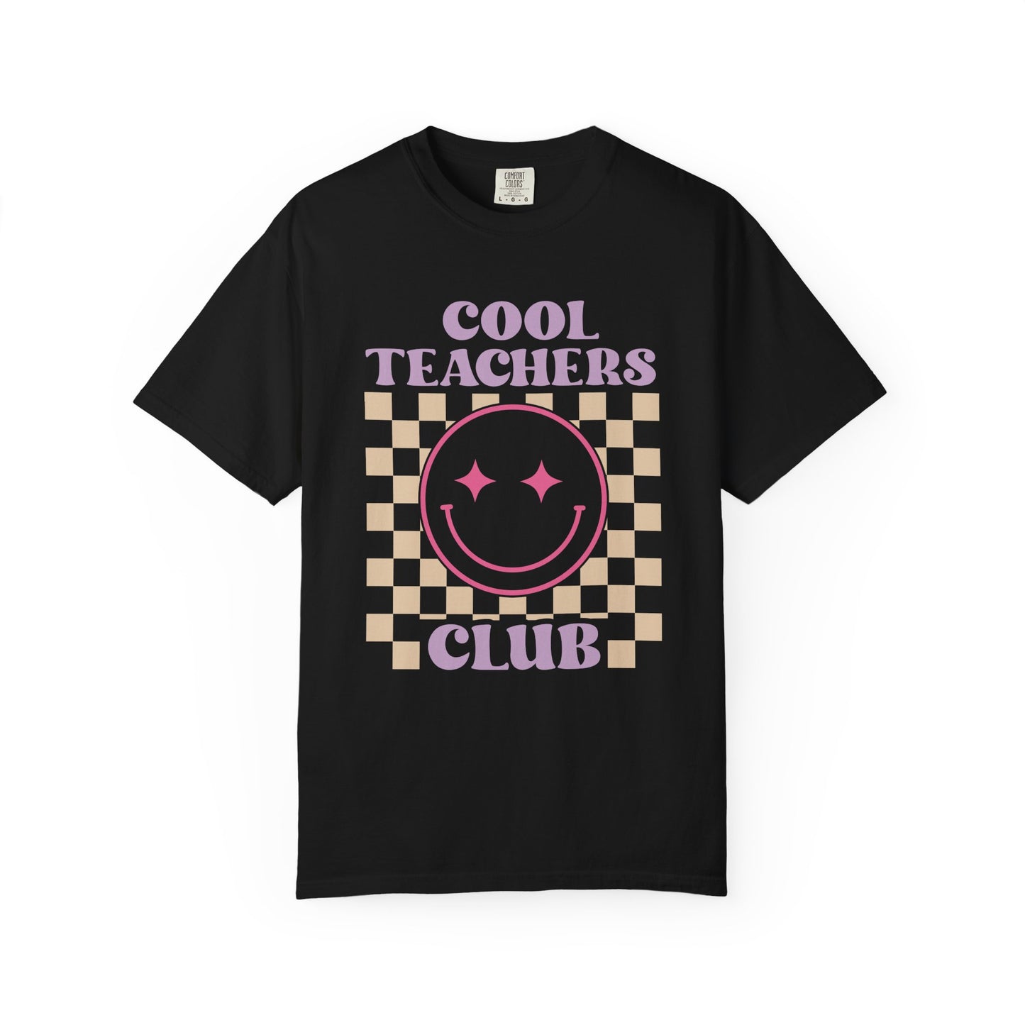 Cool Teachers Club T-Shirt — Retro Checkerboard Smiley Teacher Tee