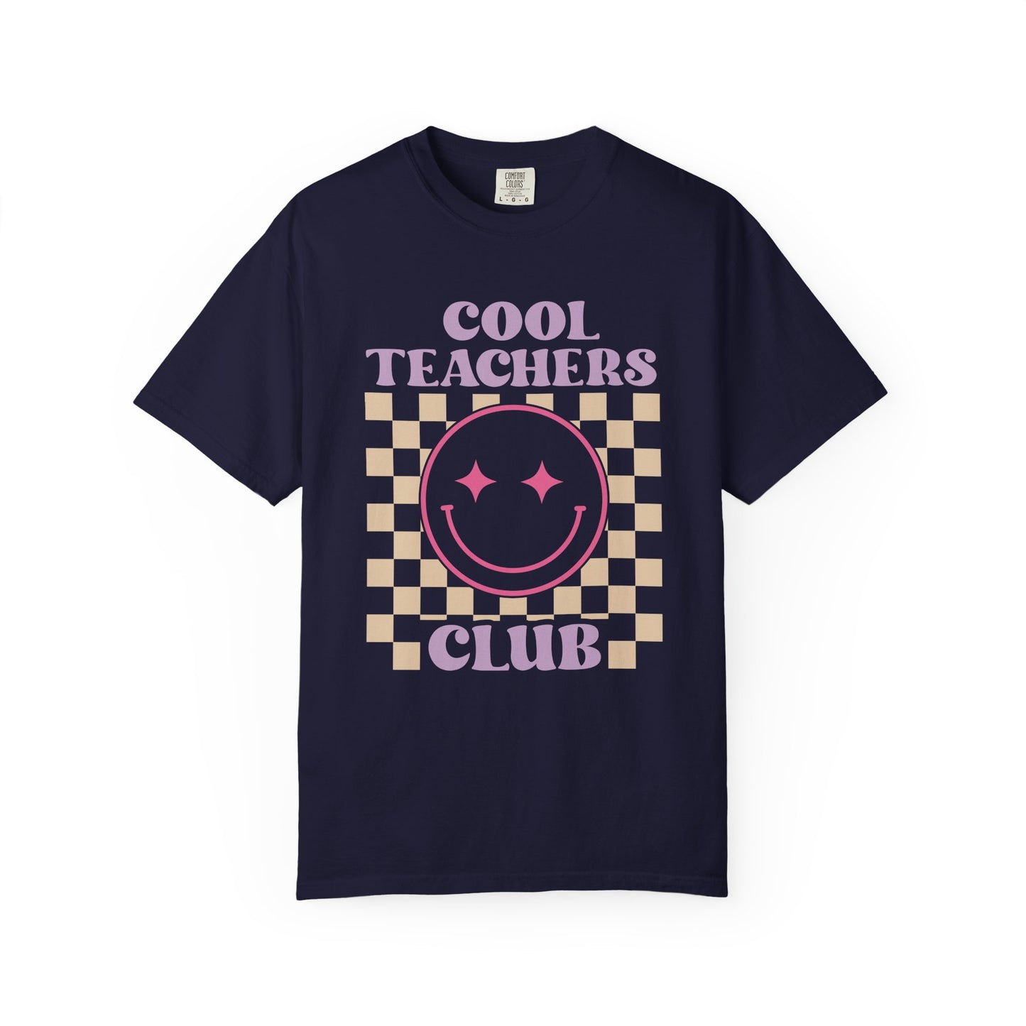 Cool Teachers Club T-Shirt — Retro Checkerboard Smiley Teacher Tee