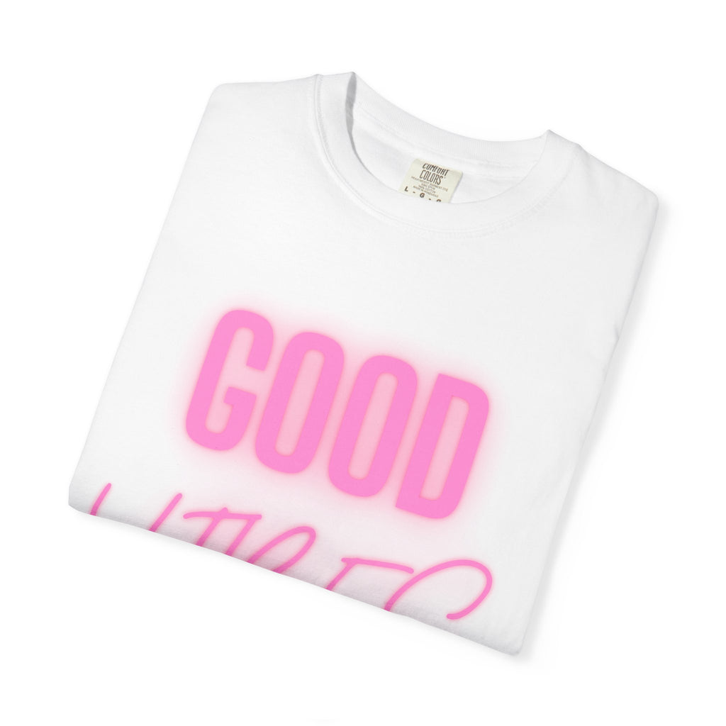 Good Vibes T-Shirt — Retro Pink Neon Graphic Tee