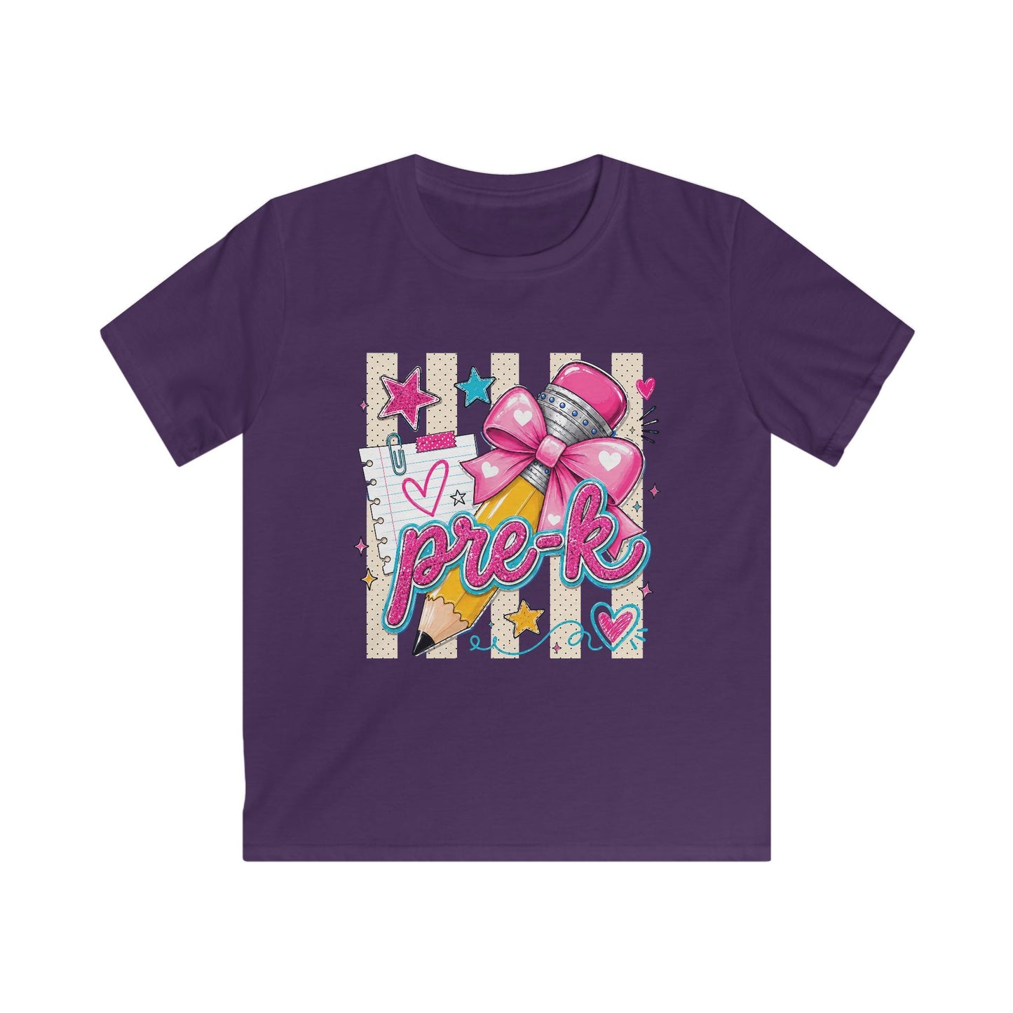Pre-K Kids T-Shirt — Cute Pink Microphone & Pencil Back-to-School Tee