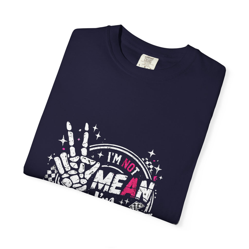 I'm Not Mean I'm Spicy Nice T-Shirt — Edgy Gothic Floral Skeleton Peace Tee