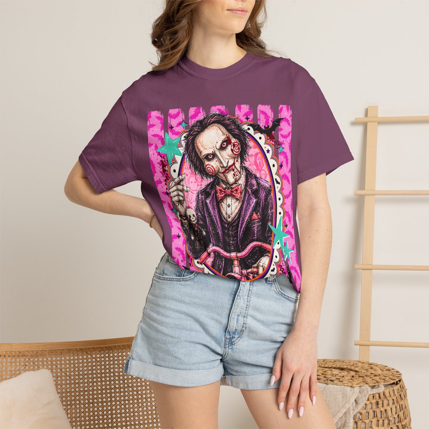 Horror Puppet Portrait T-Shirt — Creepy Ventriloquist Doll Art Tee