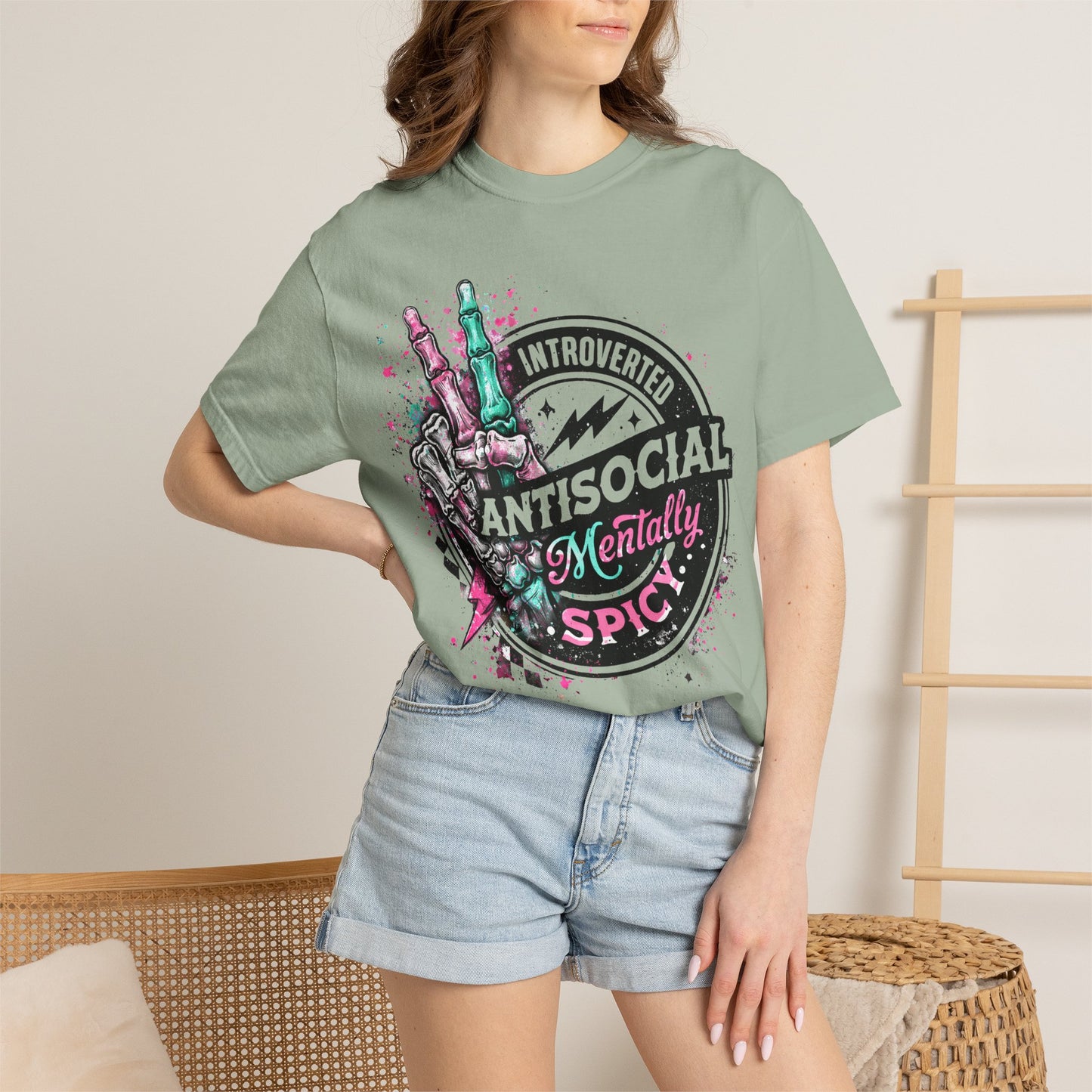 Antisocial & Mentally Spicy T‑Shirt — Introverted, Edgy Graphic Tee