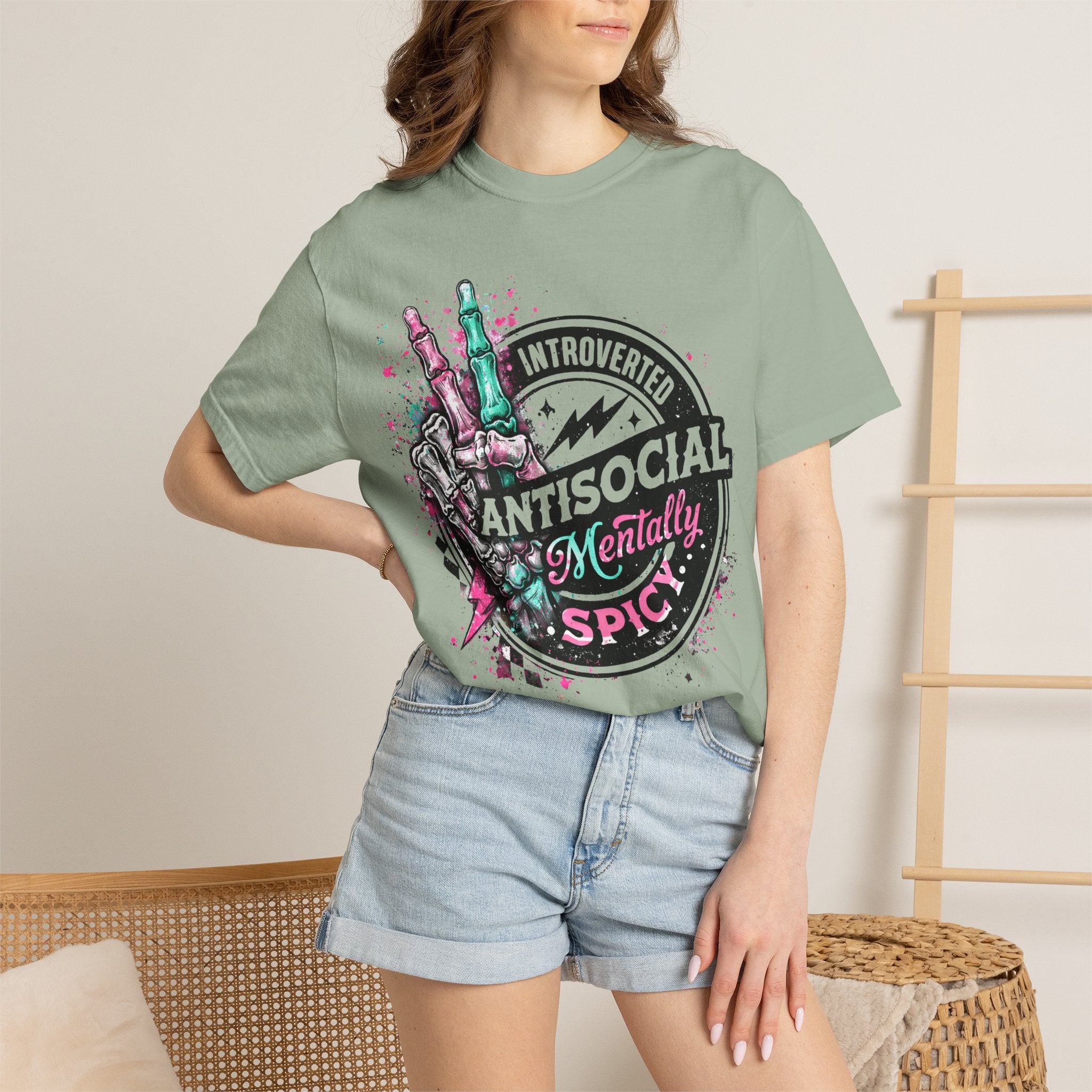 Antisocial & Mentally Spicy T‑Shirt — Introverted, Edgy Graphic Tee
