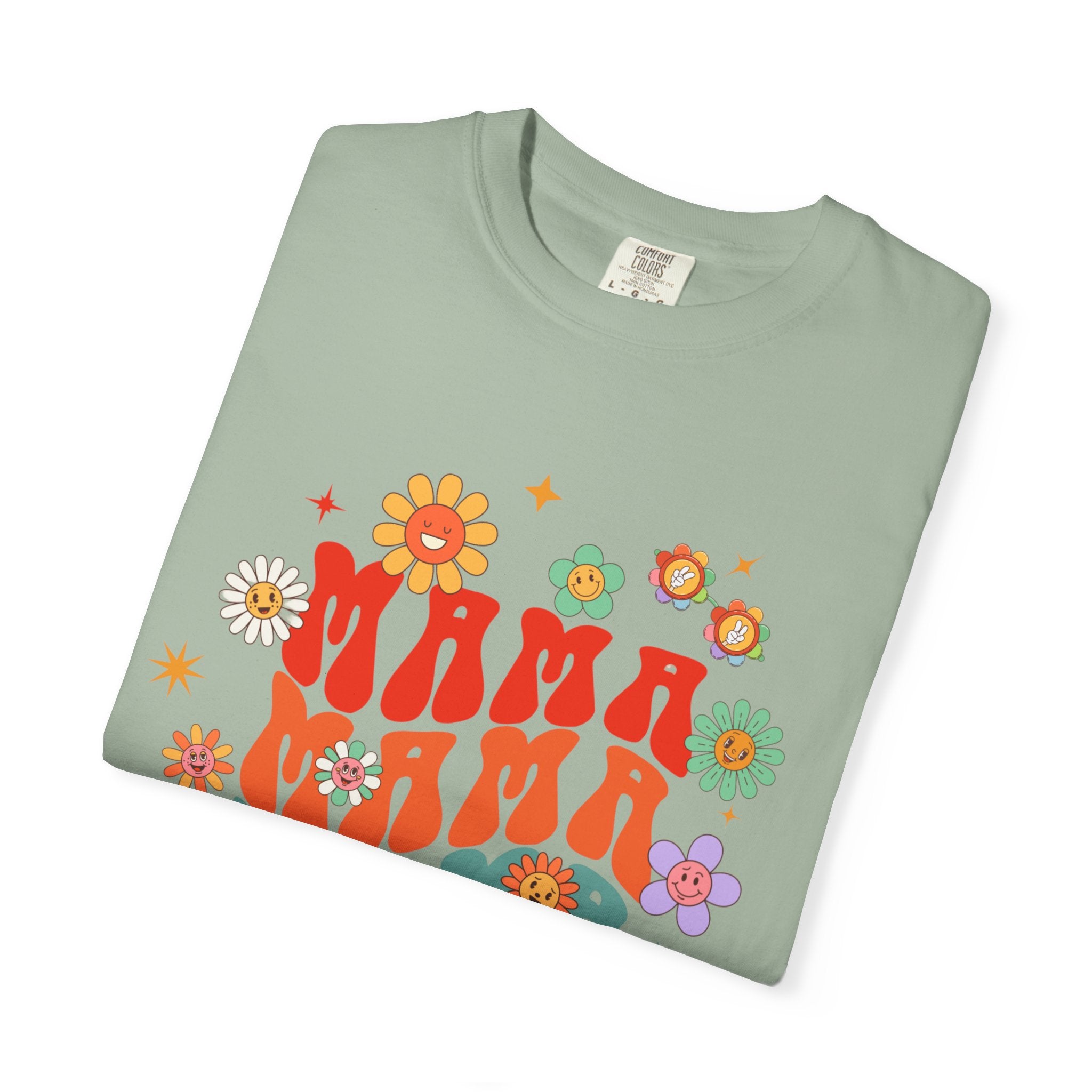 Mama Vibes Floral Retro T-Shirt — Vintage 70s Style Mother’s Day Tee