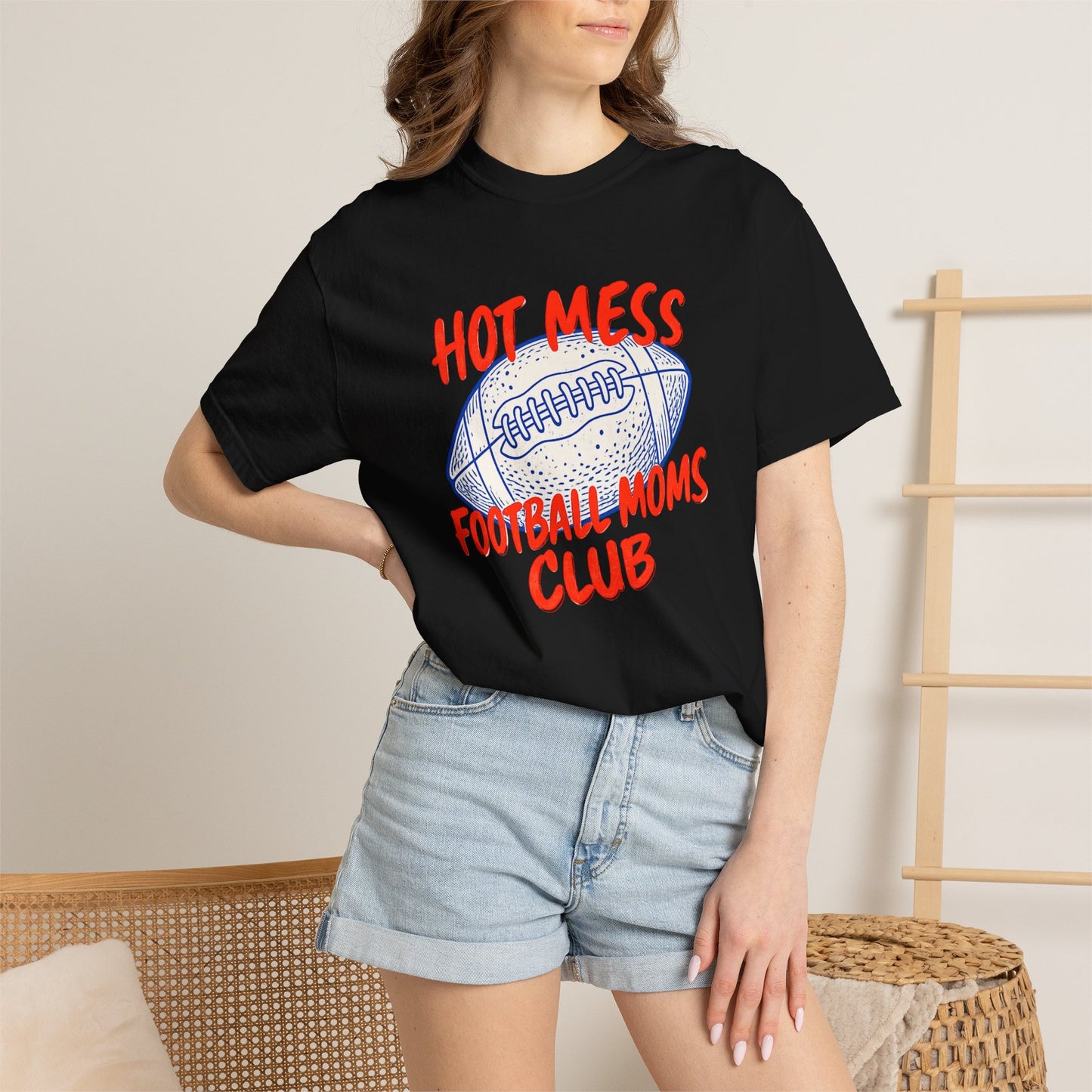 Hot Mess Football Moms Club T-Shirt