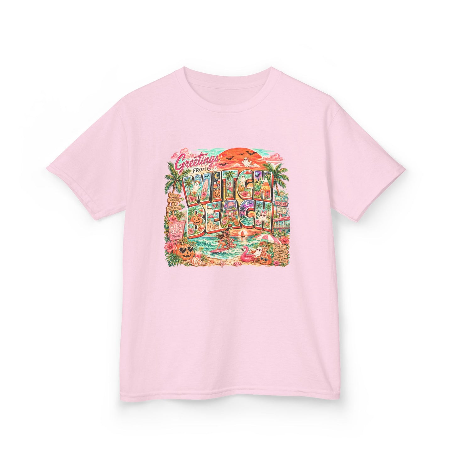 Kids T-Shirt — Retro Tropical 'Greetings From' Hawaii Postcard Design