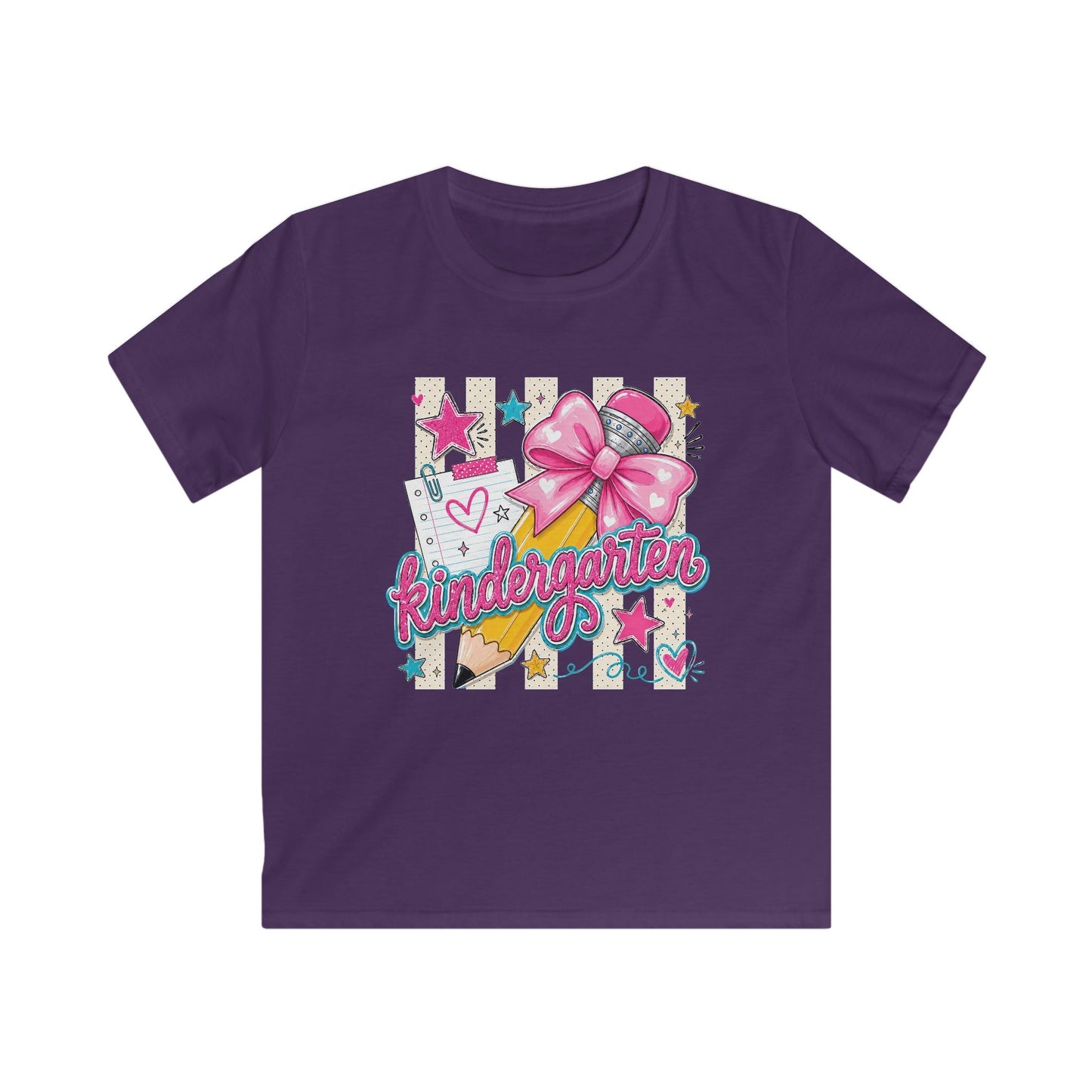 Kindergarten Kids T-Shirt — Cute Pink Bow Back-to-School Tee