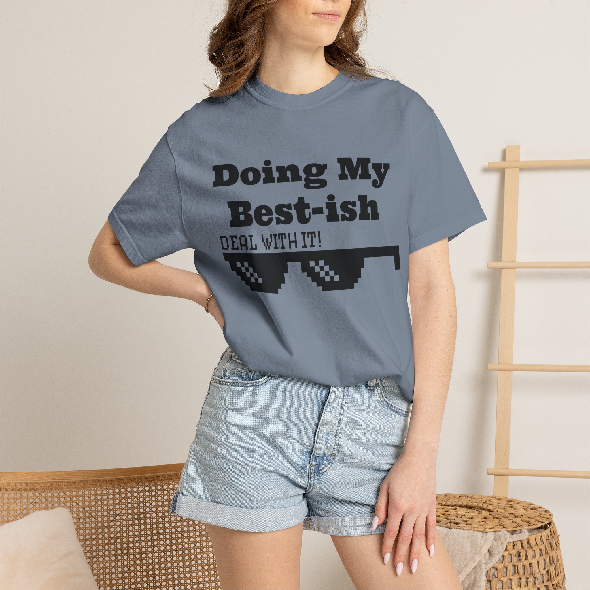 Doing My Best-ish T-Shirt — "Deal With It" Pixel Sunglasses Tee